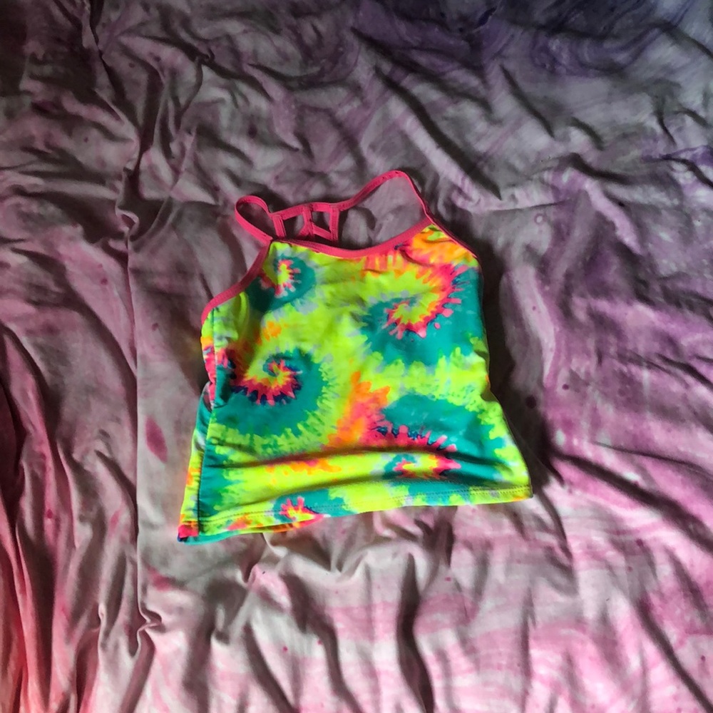 Tie dye swim suit top
